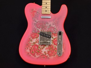 フェンダー　テレキャスター　クラシック　pink ピンク　vintage　ペイズリー　ピンク　Blue Flower