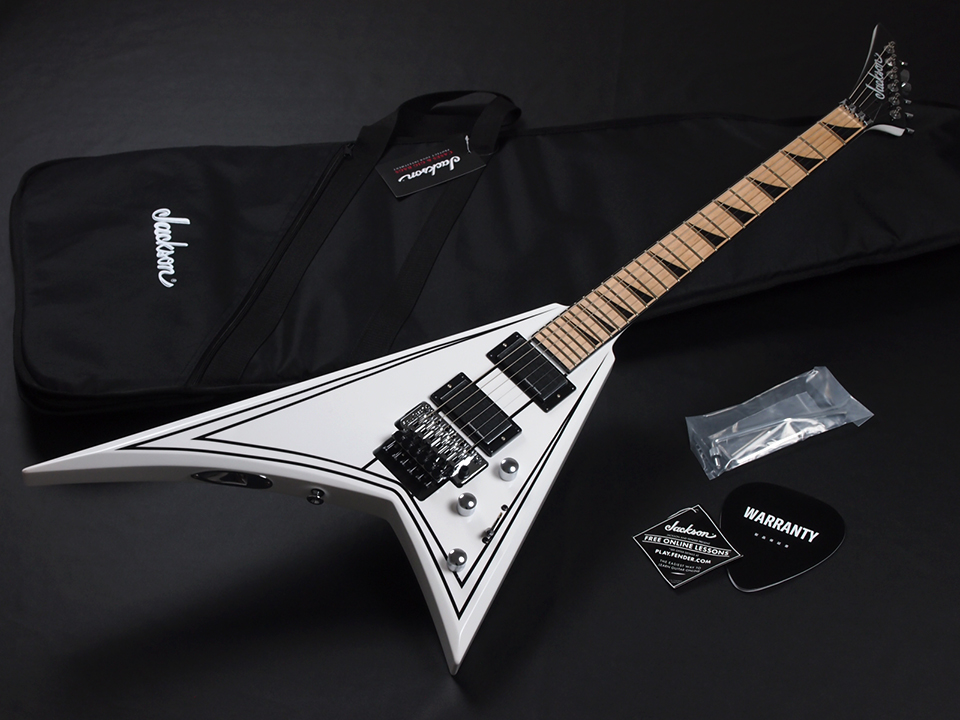 Jackson X Series Rhoads RRX24M Snow White with Black Pinstripes