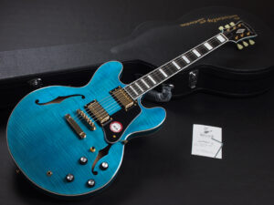 エクセルバート 青 アクア マリンブルー standard es-335 semi Hollow made in 日本製 momose 355 345 HEADWAY aqua marine Blue