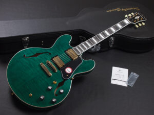 エクセルバート standard es-335 semi Hollow Fujigen made in 日本製 momose Deviser Transparent Green トランス グリーン 緑